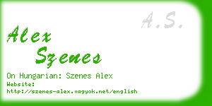 alex szenes business card